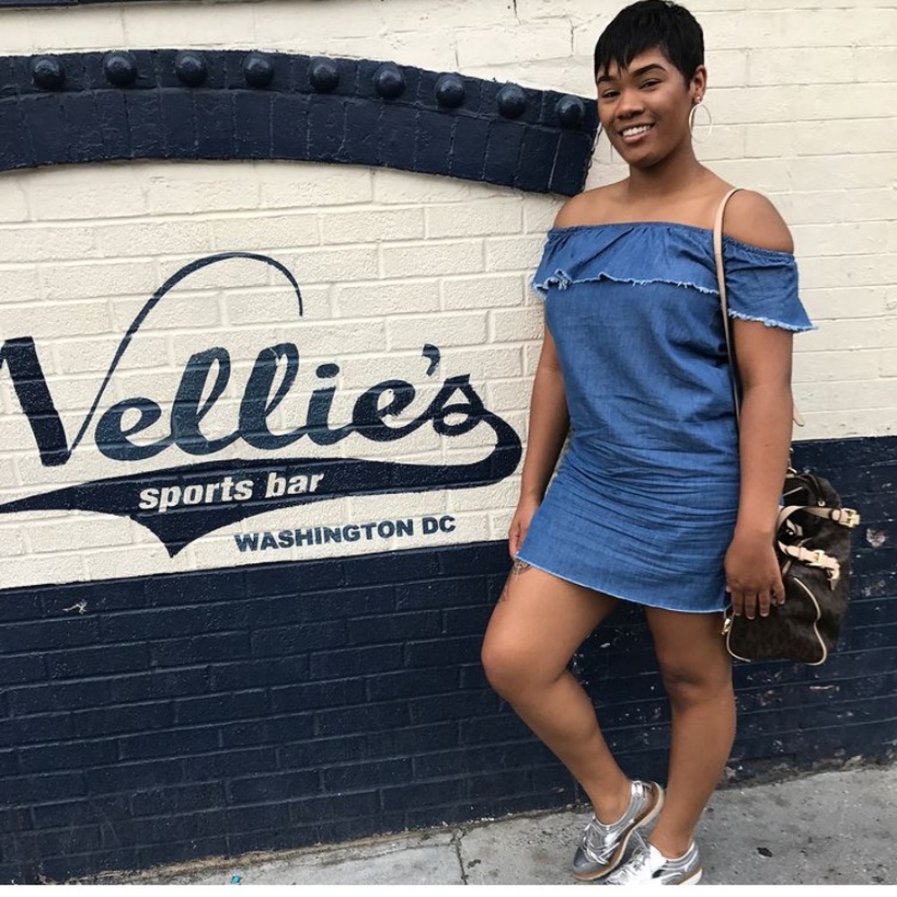 Off the shoulder Jean shirt